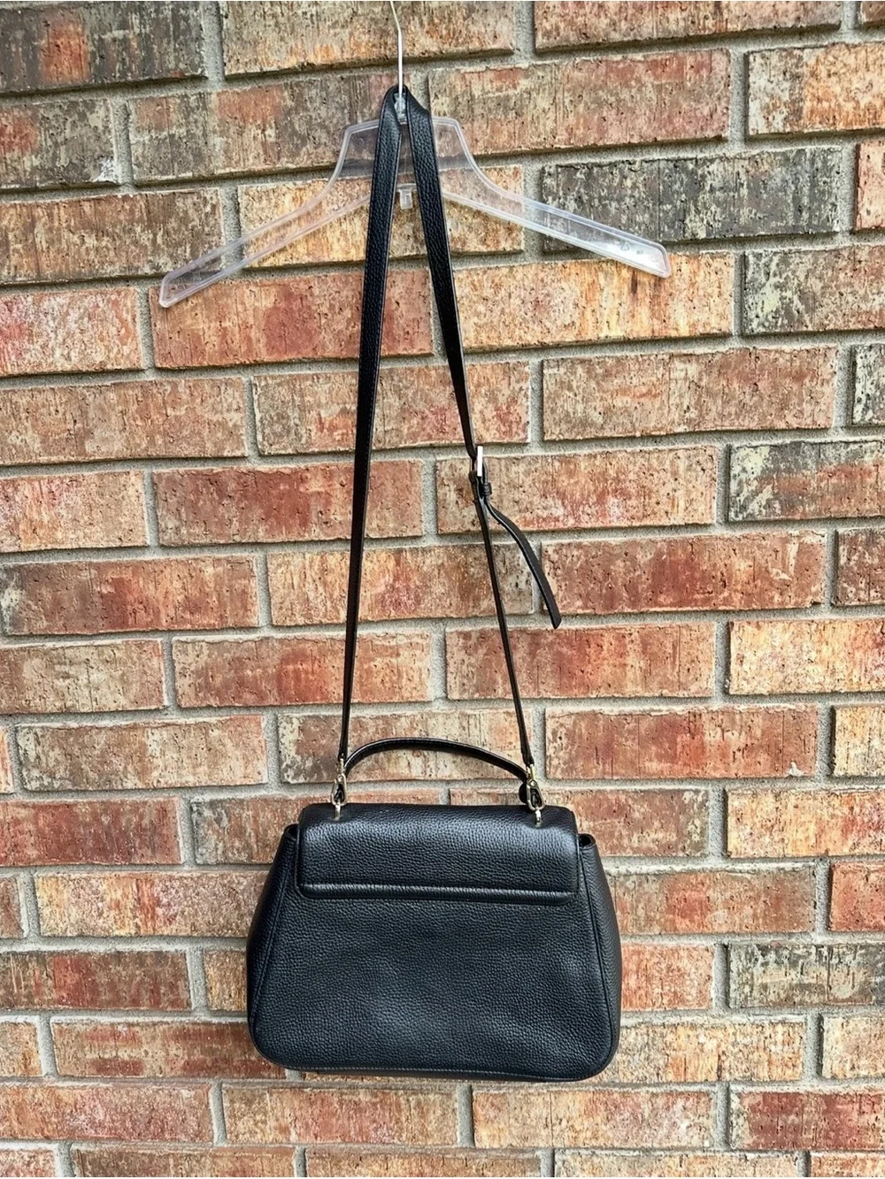 kate spade Black Pebbled Genuine Leather Crossbody Satchel with Gold Hardware - Picture 7 of 14